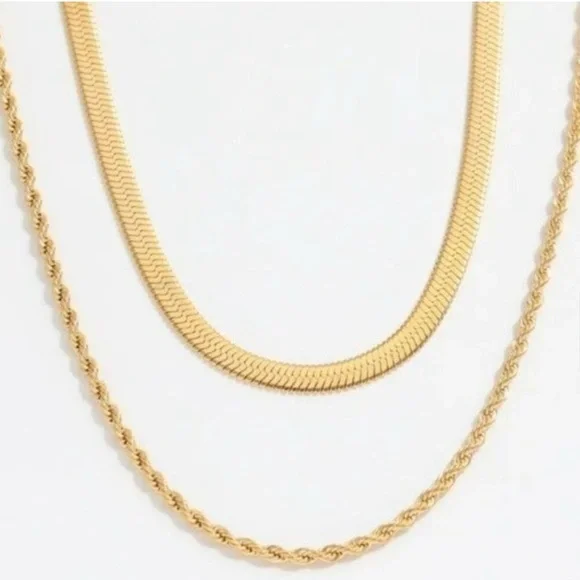 Atolea Jewelry - “IOS” Layered Necklace NEW w/ Dust Bag - 18k gold coated - Picture 3 of 4